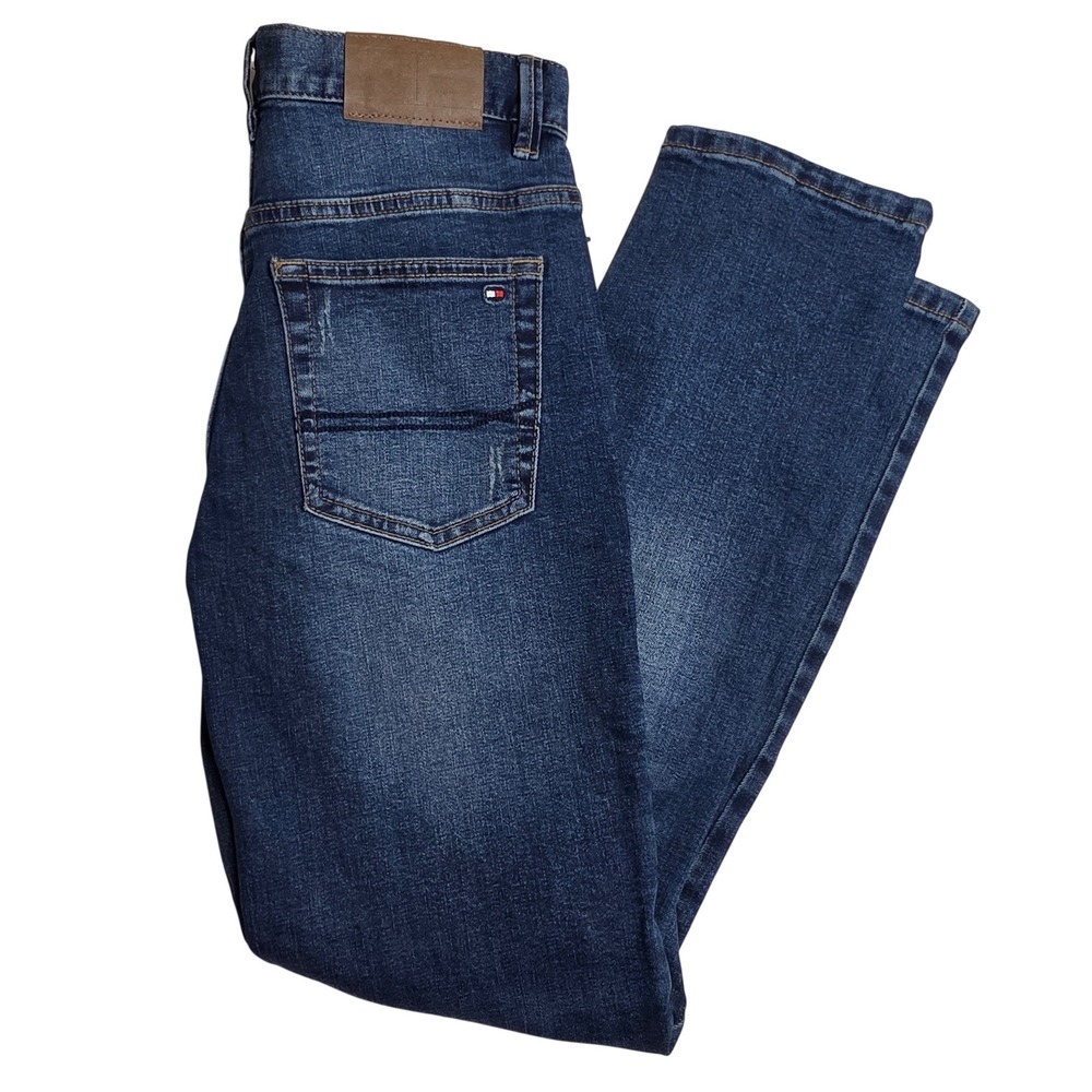 Tommy‎ Hilfiger Boys Size 12 Stretch Straight Jeans Distressed Denim New
